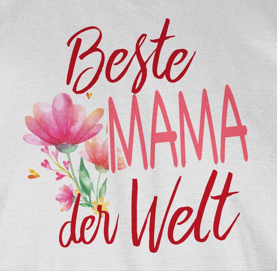 Shirtracer Beste Mama Der Welt Blumen: Tshirt Turnbeutel Shirtracer
