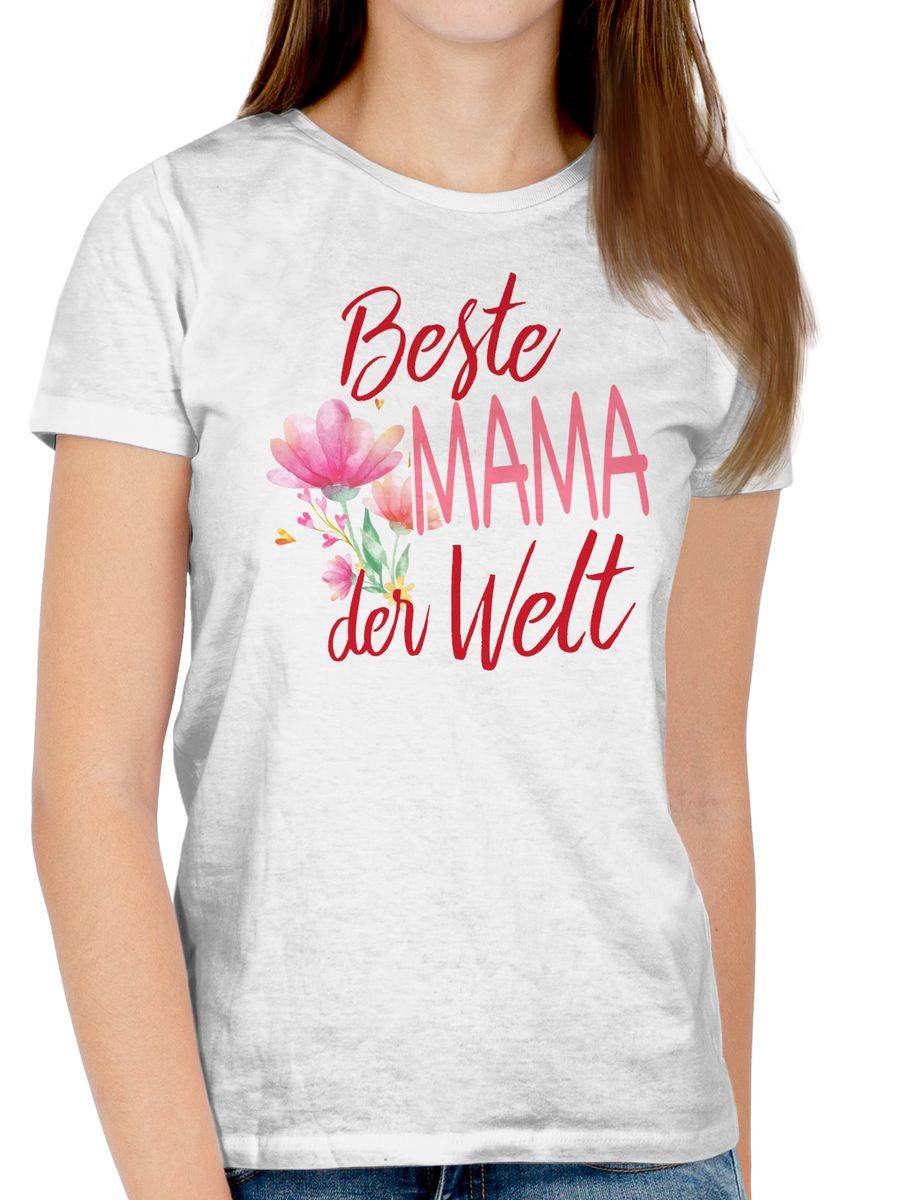 Shirtracer Beste Mama Der Welt Blumen: Tshirt Turnbeutel Shirtracer