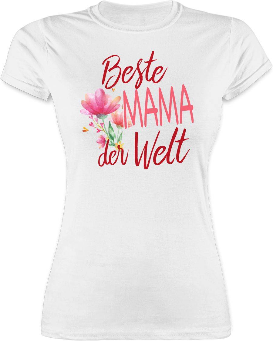 Shirtracer Beste Mama der Welt Blumen: Tshirt Turnbeutel Shirtracer