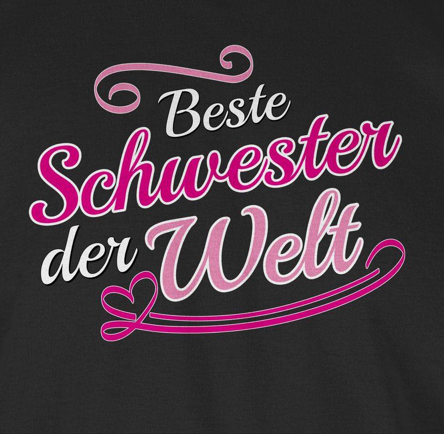 Shirtracer Beste Schwester Der Welt - Vintage Motiv: Tshirt Turnbeutel Shirtracer