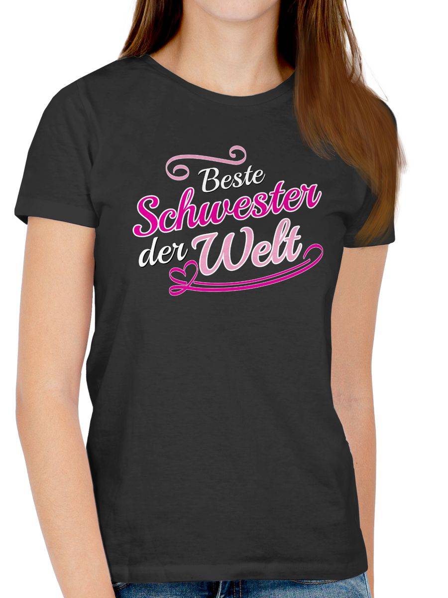 Shirtracer Beste Schwester Der Welt - Vintage Motiv: Tshirt Turnbeutel Shirtracer