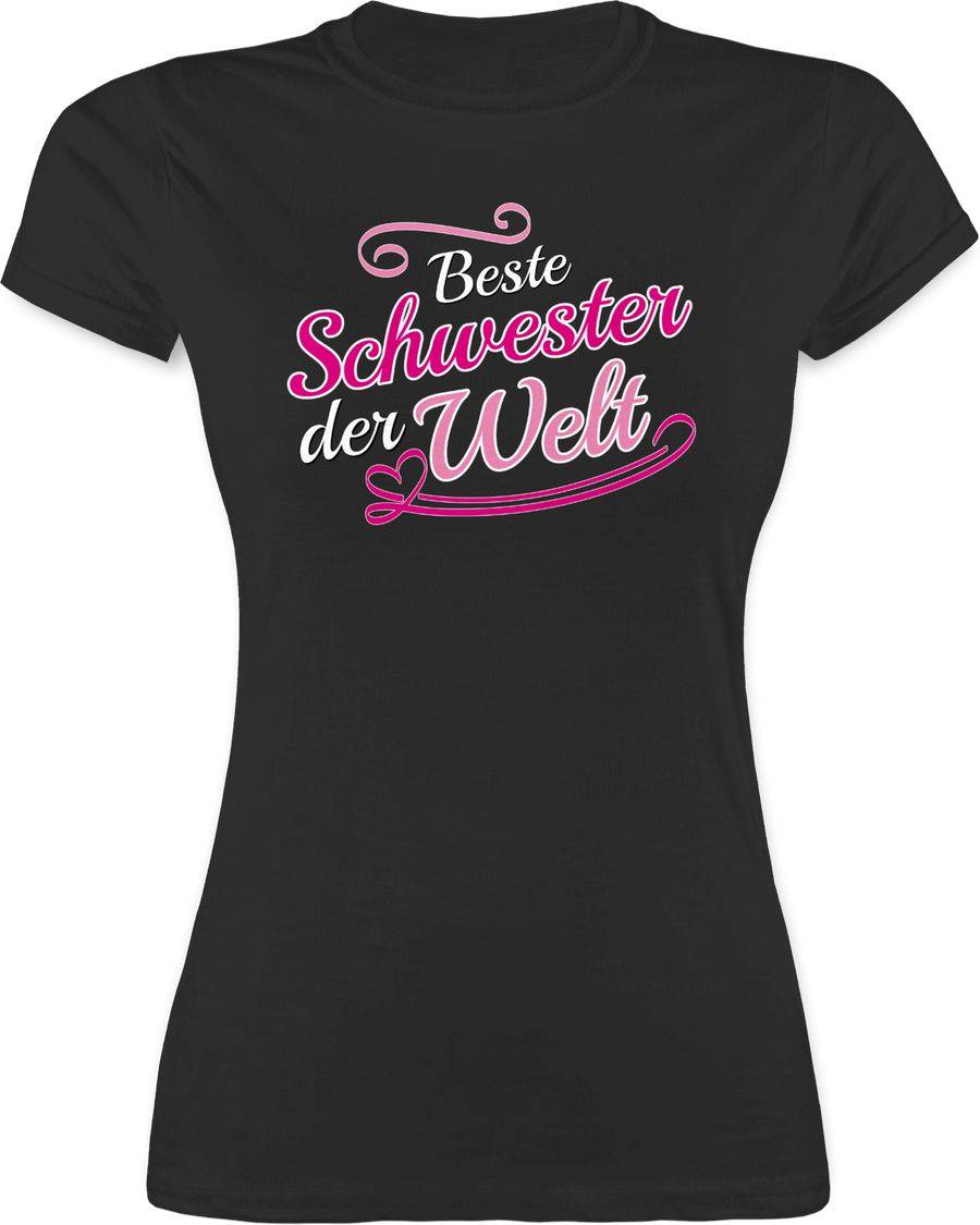 Shirtracer Beste Schwester der Welt - Vintage Motiv: Tshirt Turnbeutel Shirtracer