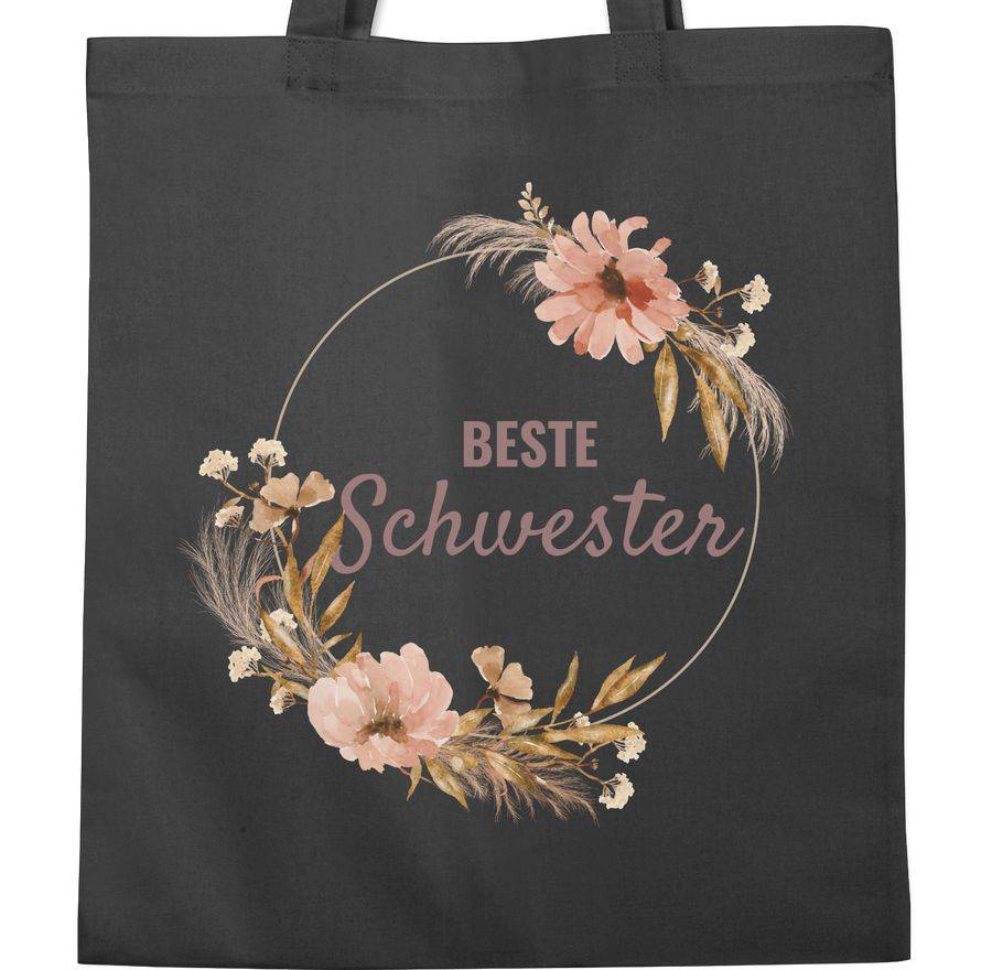 Shirtracer Beste Schwester Trockenblumenkranz Boho Aquarell: T-Shirt Rucksack Shirtracer