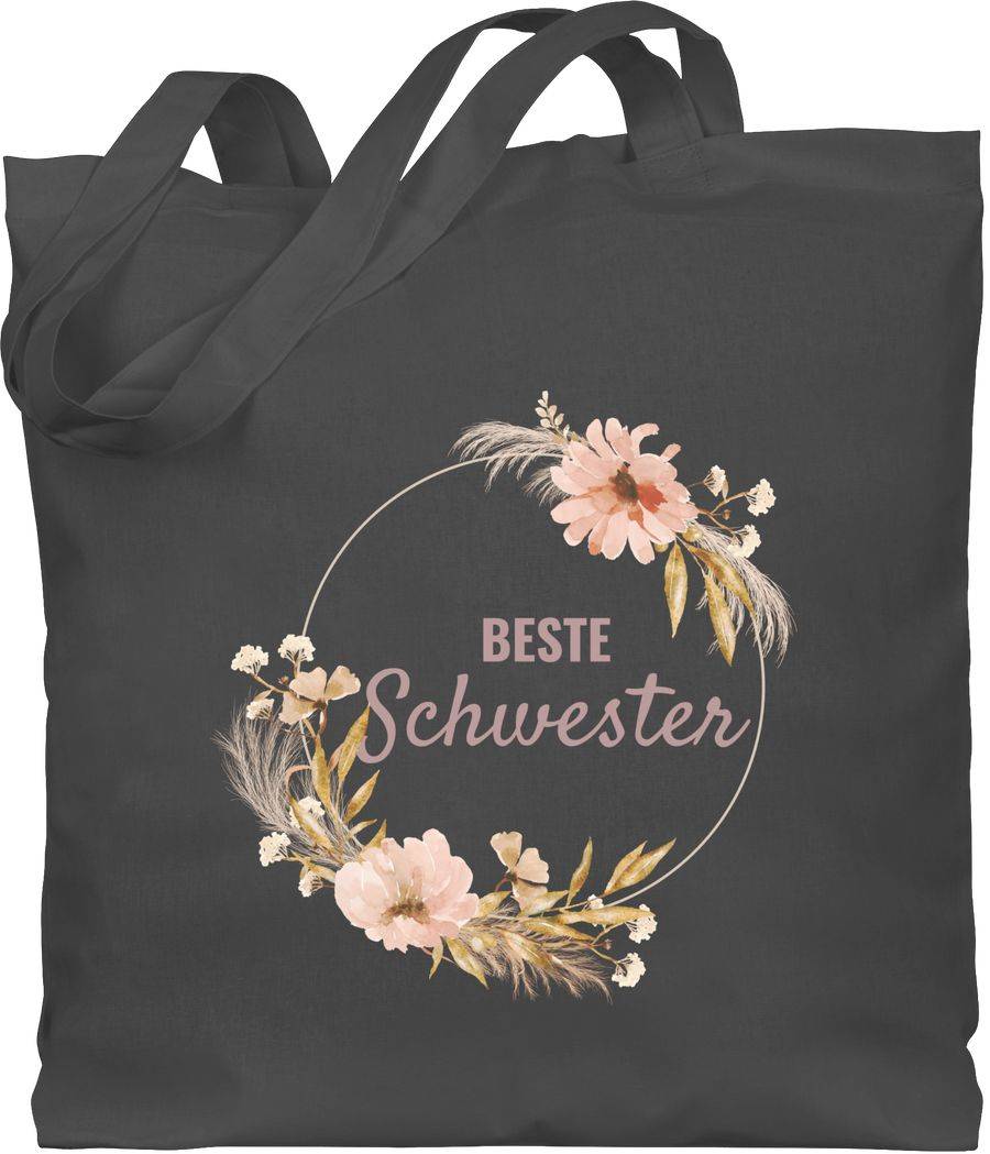 Shirtracer Beste Schwester Trockenblumenkranz Boho Aquarell: T-Shirt Rucksack Shirtracer