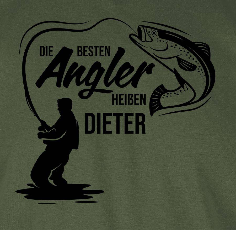 Shirtracer Besten Angler - Vatertagsgeschenk Angeln Angelzubehör Personalisiert Mit Namen A Shirtracer