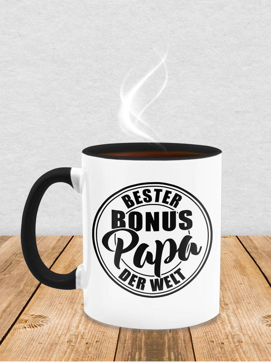 Shirtracer Bester Bonus Papa Der Welt - Schwarz Shirts & Mehr Shirtracer