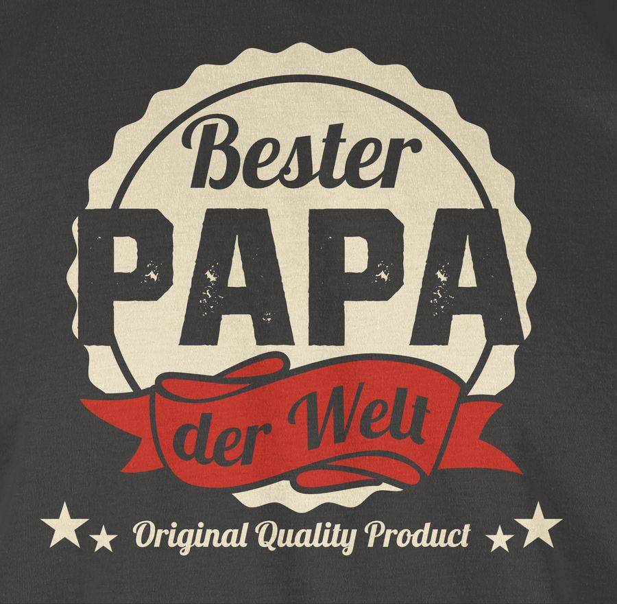 Shirtracer Bester Papa Der Welt Retro Badge Hell: T-Shirt Rucksack Shirtracer