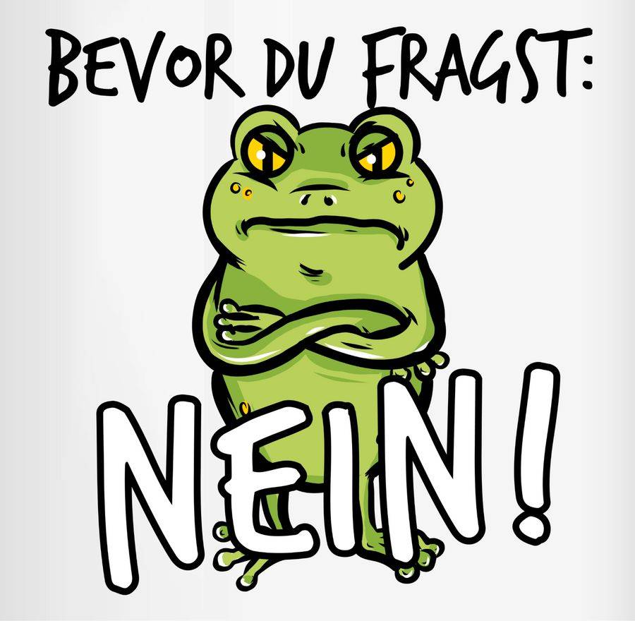 Shirtracer Bevor Du Fragst: Nein! - Frosch - Schwarz: T-Shirt Rucksack Shirtracer