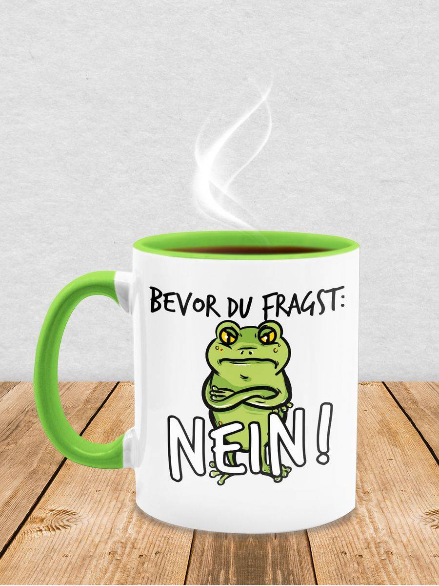 Shirtracer Bevor Du Fragst: Nein! - Frosch - Schwarz: T-Shirt Rucksack Shirtracer