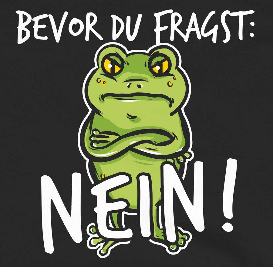 Shirtracer Bevor Du Fragst: Nein! - Frosch - Weiß: T-Shirt Rucksack Shirtracer