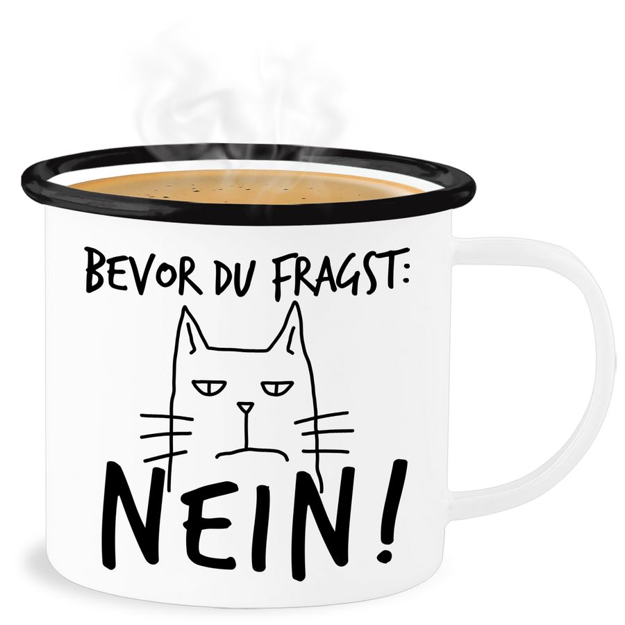 Shirtracer Bevor du fragst: Nein! - Katze - Schwarz Shirts & Mehr Shirtracer
