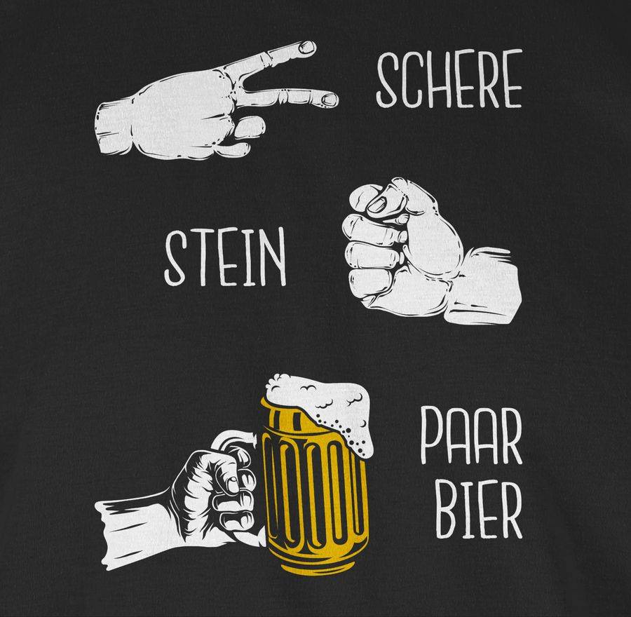 Shirtracer Biergeschenke Lustig - Schere Stein Bier - Hopfen - Herrentag Geschenk: T-Shirt Shirtracer