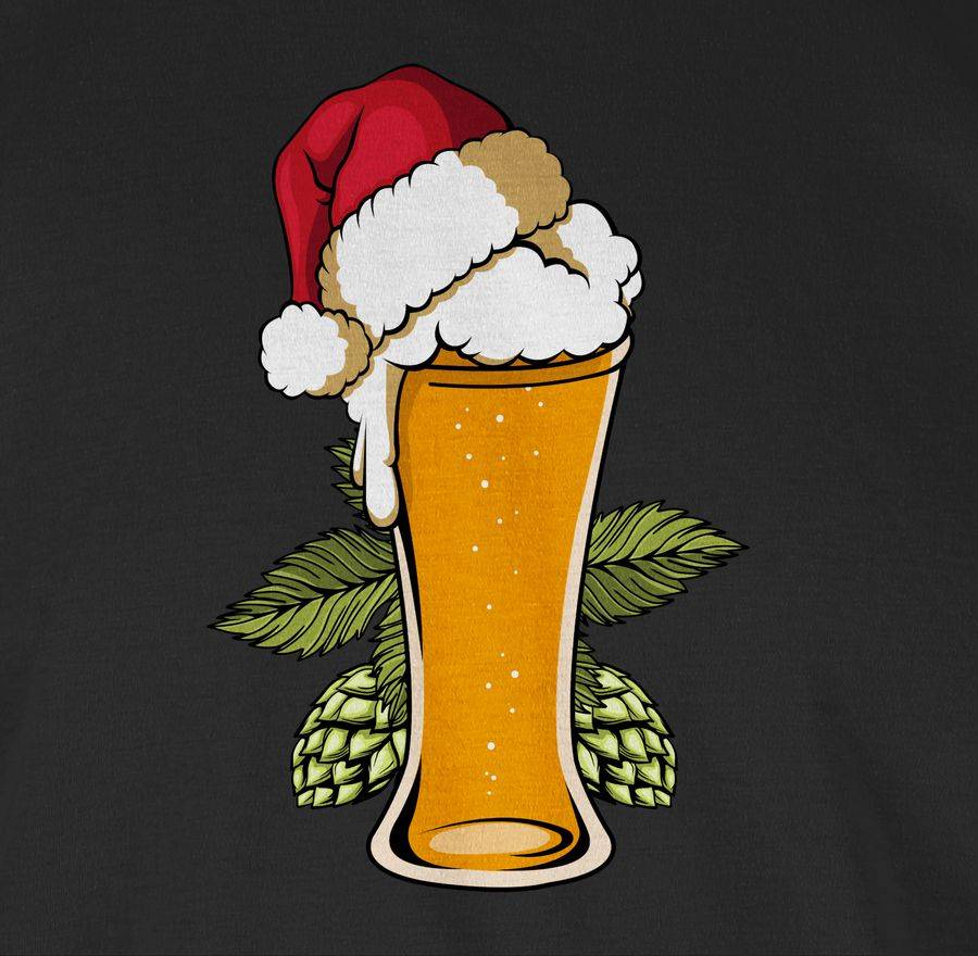 Shirtracer Bierglas Mit Weihnachtsmütze Shirts & Mehr Shirtracer