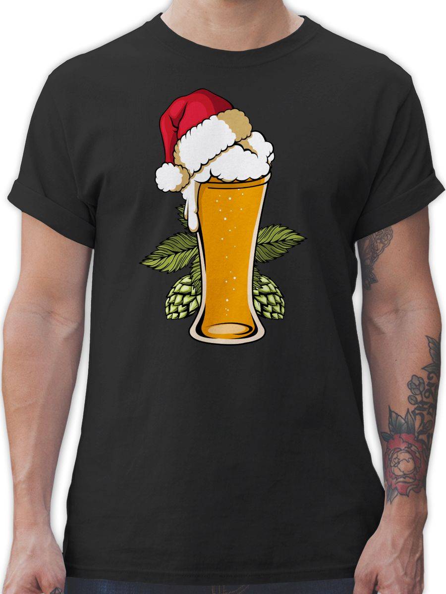 Shirtracer Bierglas Mit Weihnachtsmütze Shirts & Mehr Shirtracer