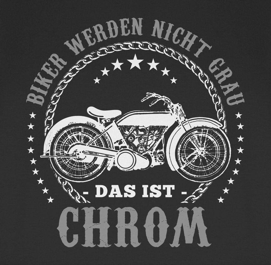Shirtracer Biker Werden Nicht Grau - Chrom: T-Shirt Rucksack Shirtracer