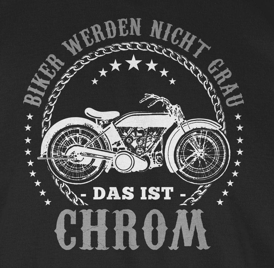 Shirtracer Biker Werden Nicht Grau - Chrom: T-Shirt Rucksack Shirtracer