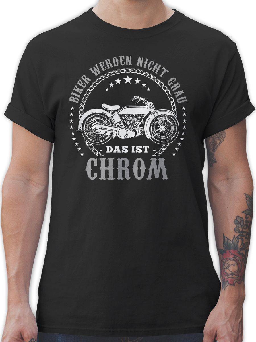 Shirtracer Biker werden nicht grau - Chrom: T-Shirt Rucksack Shirtracer
