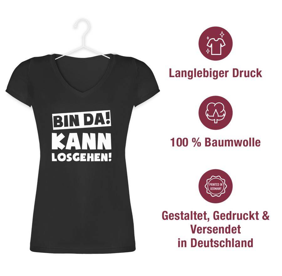 Shirtracer Bin Da Kann Losgehen: T-Shirt Rucksack Shirtracer