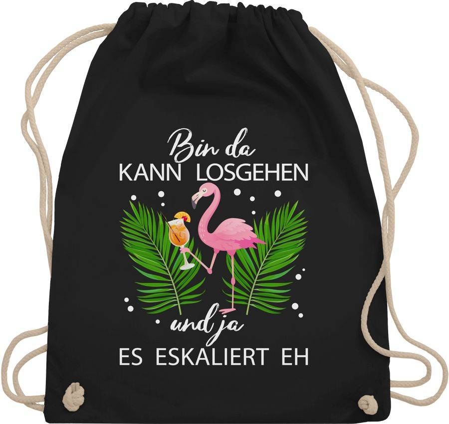 Shirtracer Bin da kann losgehen und ja es eskaliert eh - Flamingo Kostüm Lustig Mallorca Shirtracer