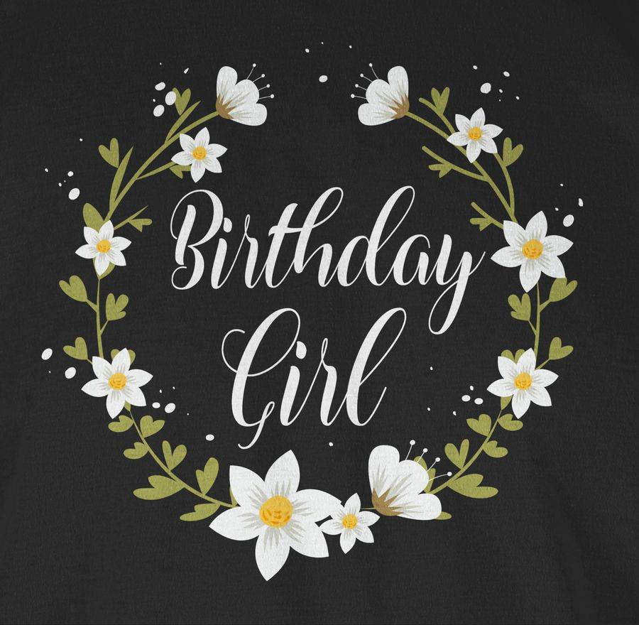 Shirtracer Birthday Girl Flowers: T-Shirt Turnbeutel Shirtracer