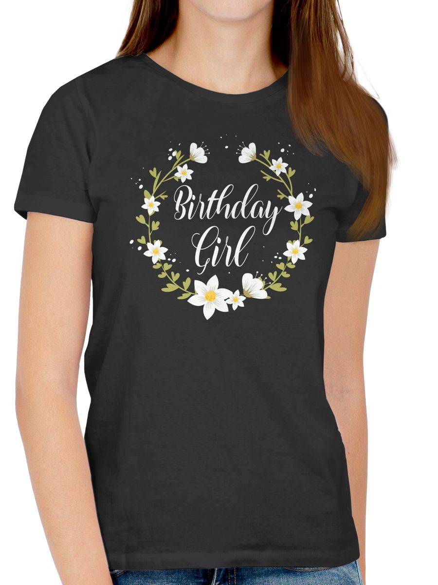 Shirtracer Birthday Girl Flowers: T-Shirt Turnbeutel Shirtracer