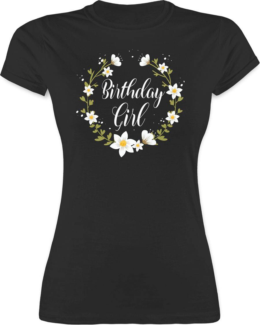 Shirtracer Birthday Girl Flowers: T-Shirt Turnbeutel Shirtracer