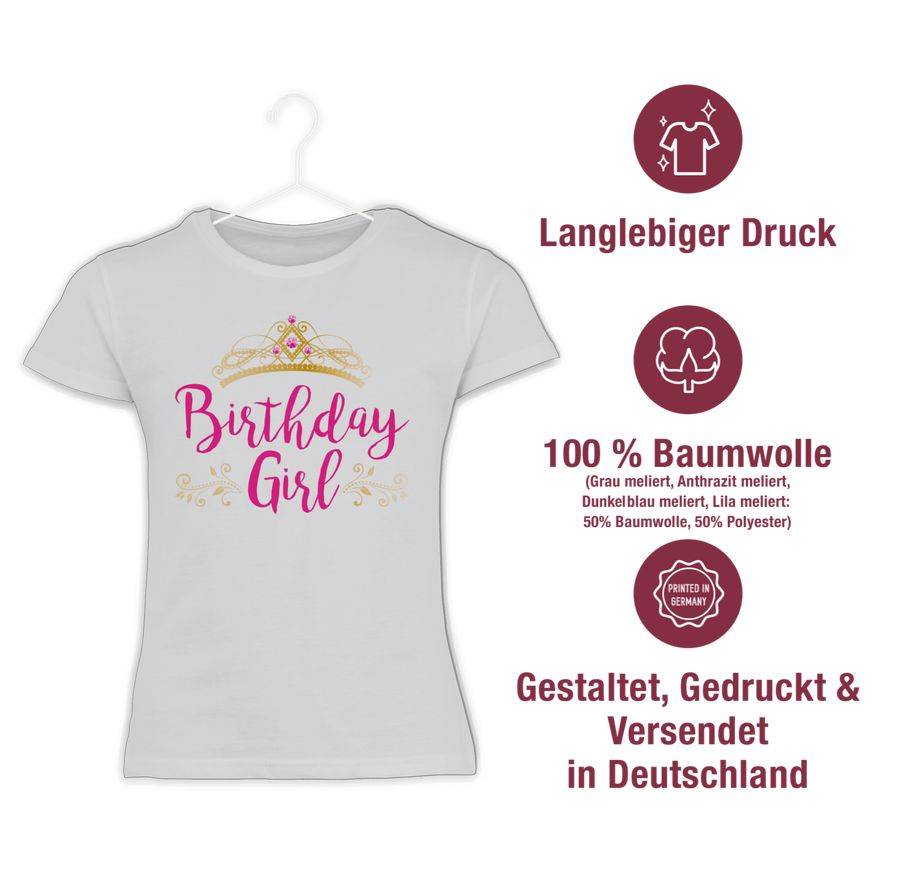 Shirtracer Birthday Girl Krone: T-Shirt Turnbeutel Shirtracer