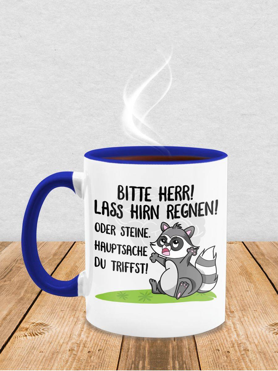 Shirtracer Bitte Herr! Lass Hirn Regnen! Oder Steine Hauptsache Du Triffst Waschbär: T-Shir Shirtracer