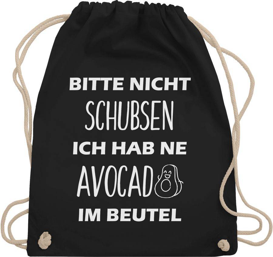 Shirtracer Bitte nicht schubsen ich hab ne Avocado im Beutel: Tshirt Gym Bag Shirtracer