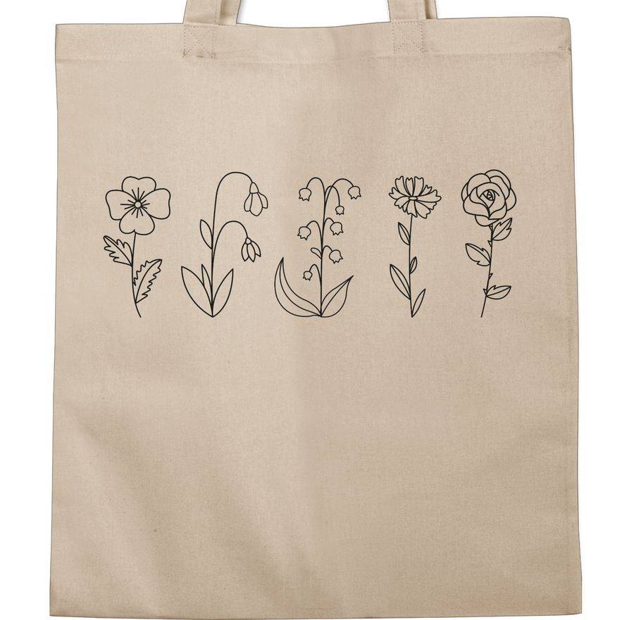 Shirtracer Blumen Lineart Schwarz Shirts & Mehr Shirtracer