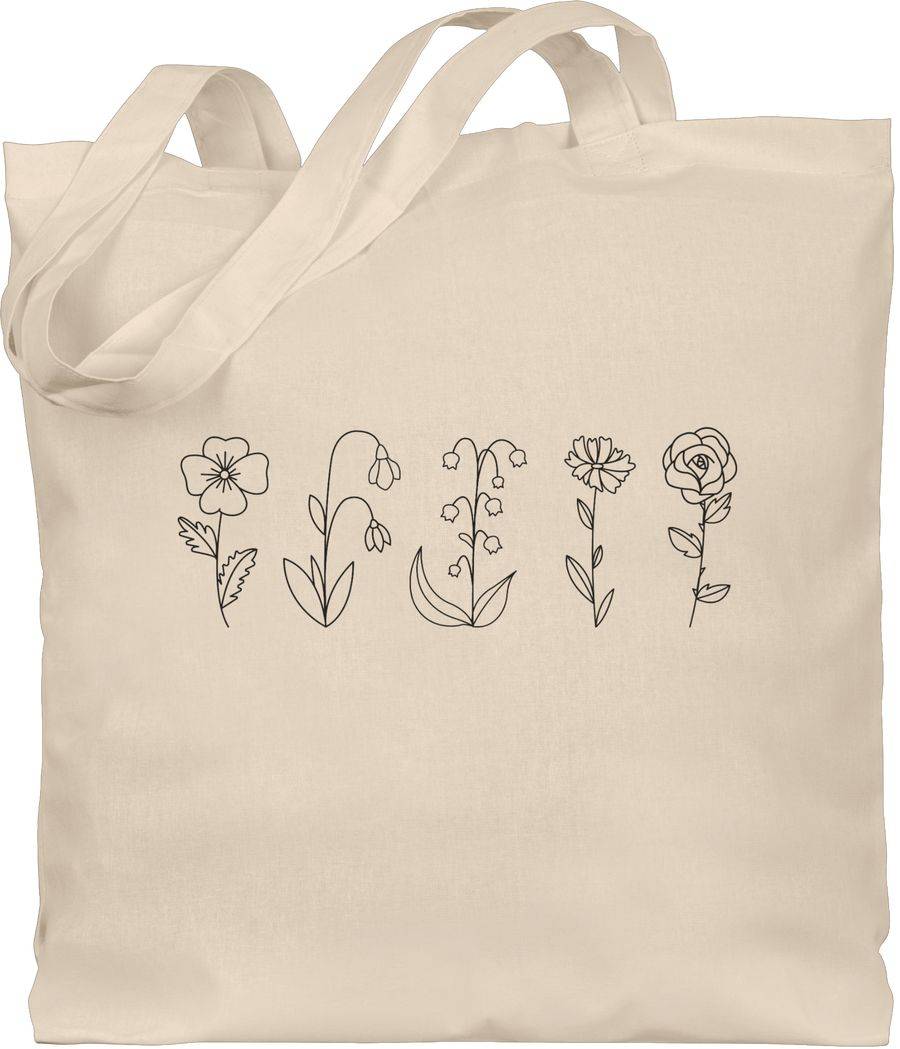 Shirtracer Blumen Lineart schwarz Shirts & Mehr Shirtracer