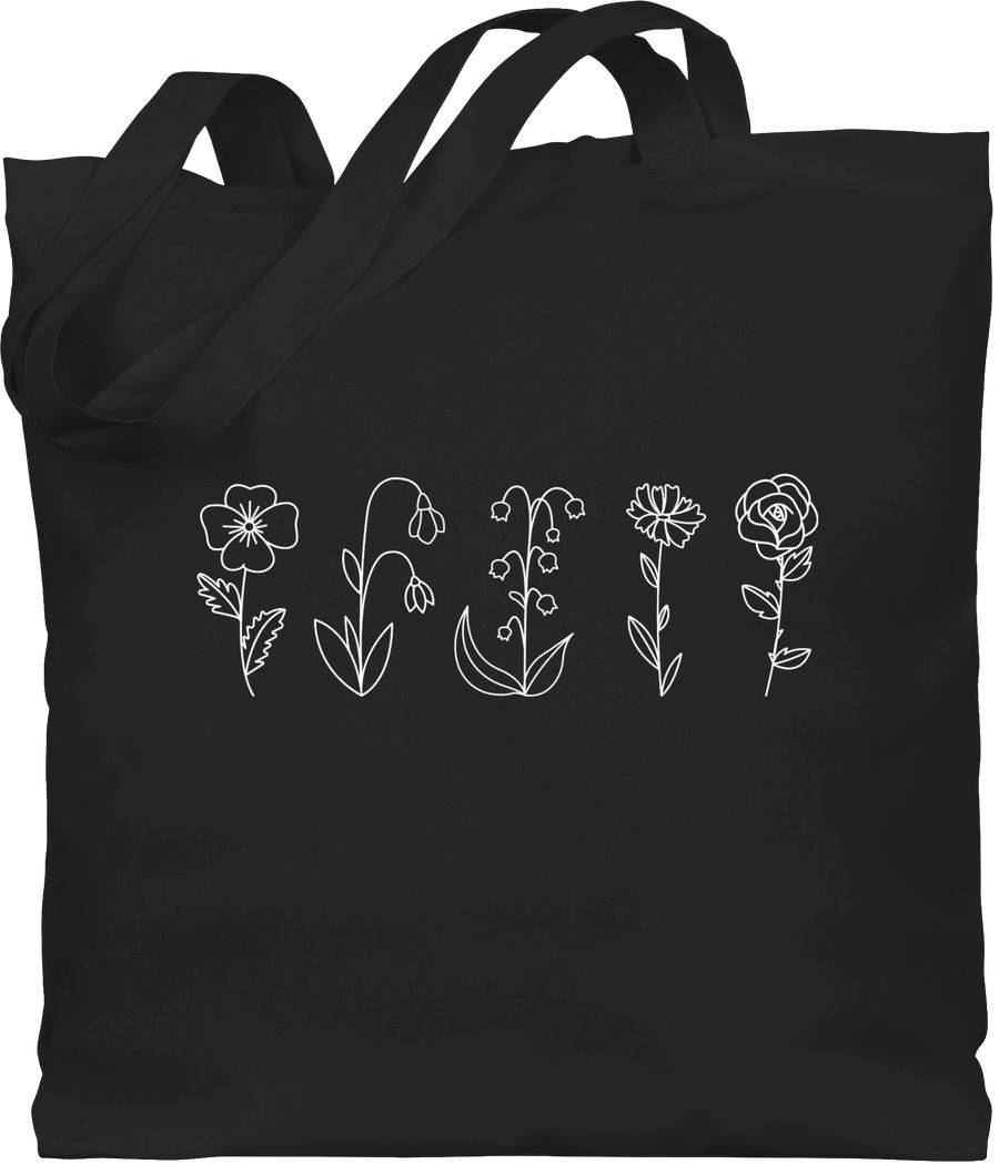 Shirtracer Blumen Lineart weiß Shirts & Mehr Shirtracer