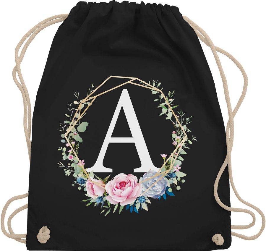 Shirtracer Blumenkranz Mit Buchstabe A: Tshirt Gym Bag Shirtracer