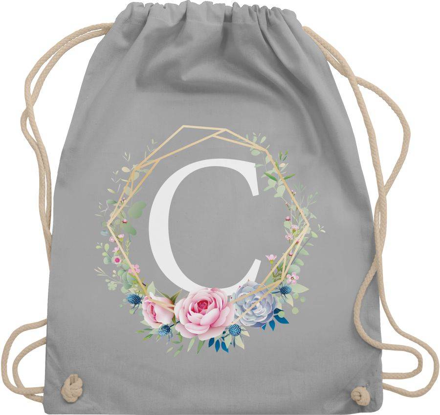 Shirtracer Blumenkranz Mit Buchstabe C: Tshirt Gym Bag Shirtracer