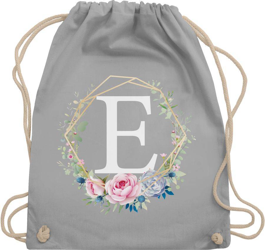 Shirtracer Blumenkranz mit Buchstabe E: T-Shirt Rucksack Shirtracer