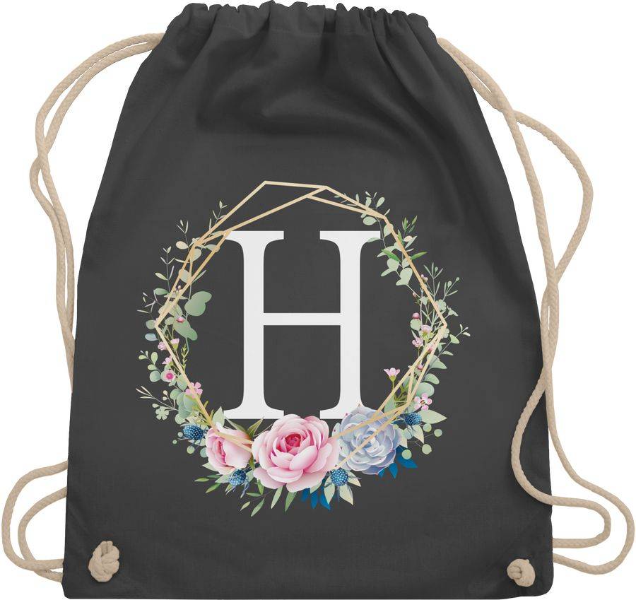 Shirtracer Blumenkranz mit Buchstabe H: Tshirt Gym Bag Shirtracer