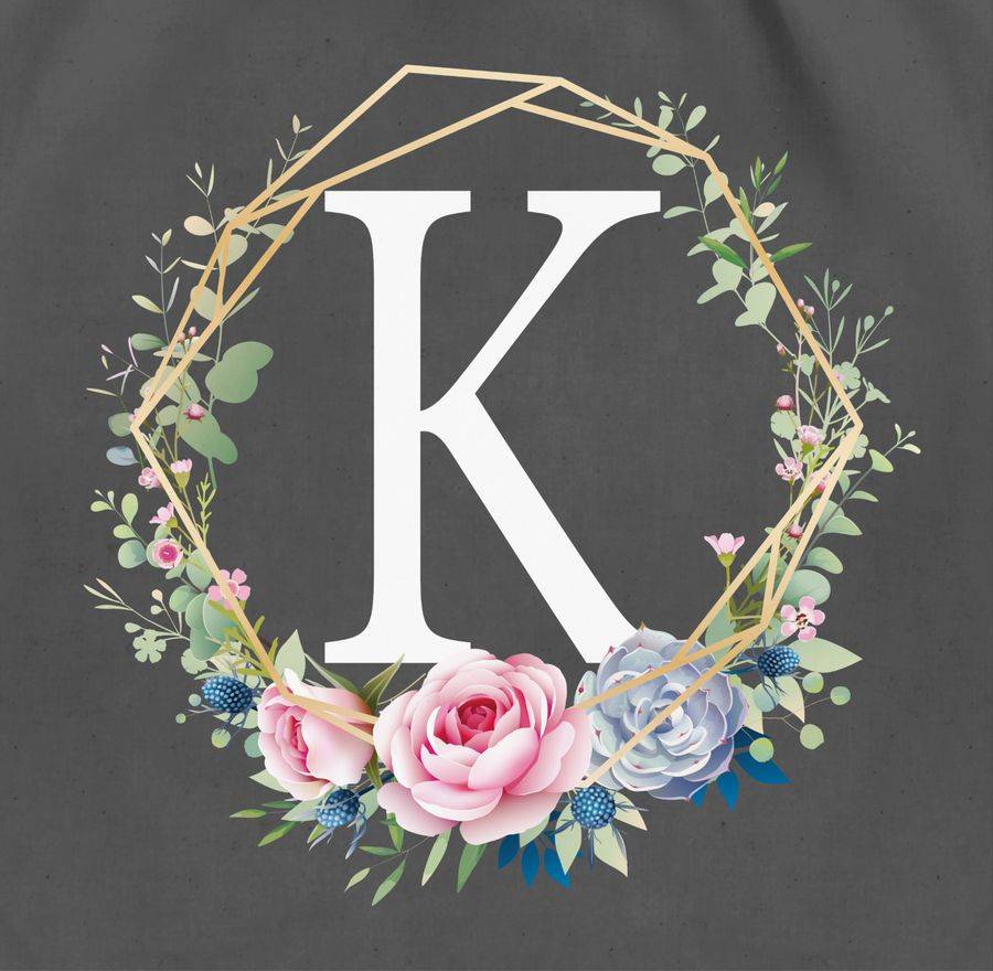 Shirtracer Blumenkranz Mit Buchstabe K: Tshirt Gym Bag Shirtracer