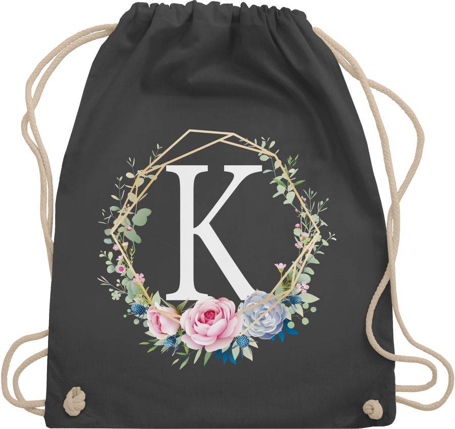 Shirtracer Blumenkranz mit Buchstabe K: Tshirt Gym Bag Shirtracer