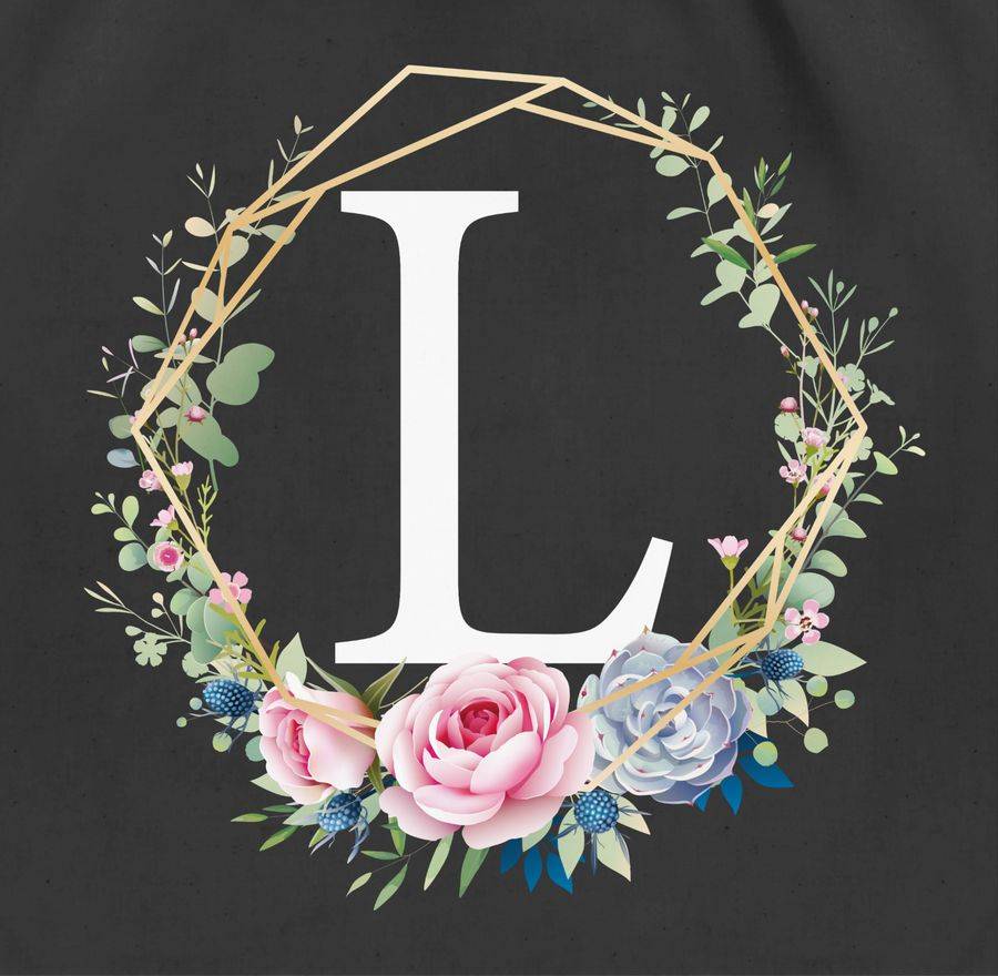 Shirtracer Blumenkranz Mit Buchstabe L: Tshirt Turnbeutel Shirtracer