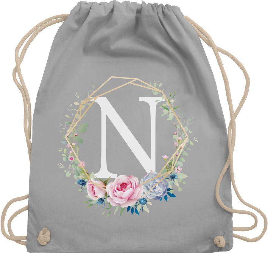 Shirtracer Blumenkranz mit Buchstabe N: T-Shirt Gym Bag Shirtracer