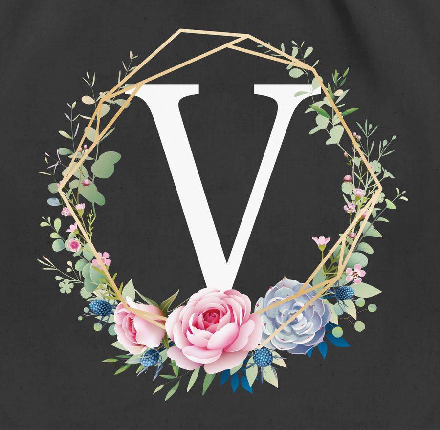 Shirtracer Blumenkranz Mit Buchstabe V: Tshirt Rucksack Shirtracer