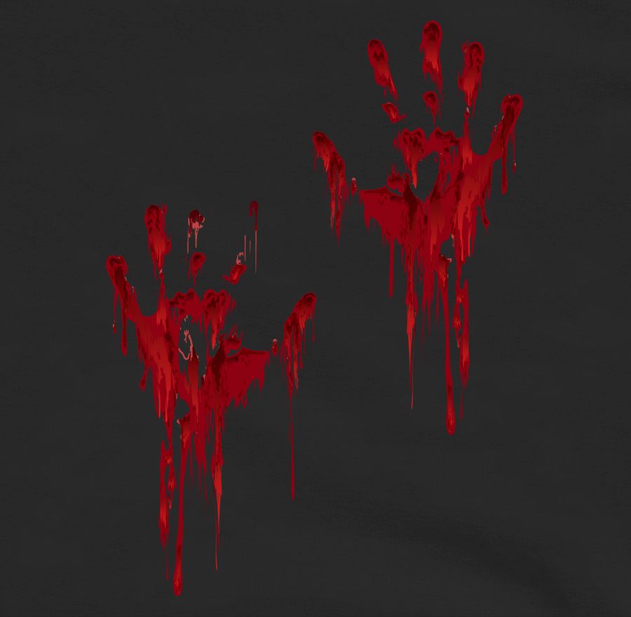 Shirtracer Blutige Hände Blut Handabdruck Blutverschmiert Blutiges Blutspritzer Handabdrück Shirtracer