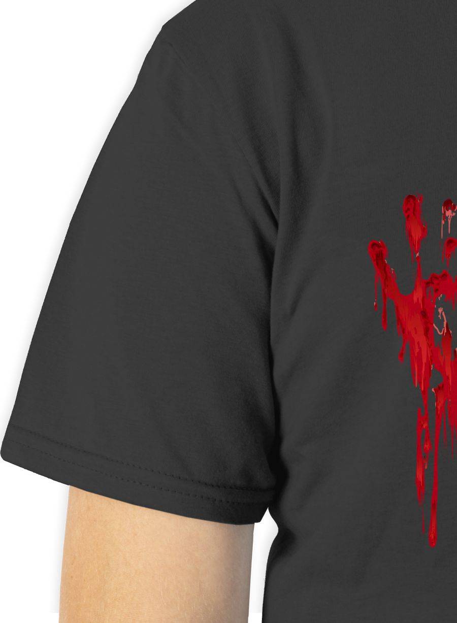 Shirtracer Blutige Hände Blut Handabdruck Blutverschmiert Blutiges Blutspritzer Handabdrück Shirtracer