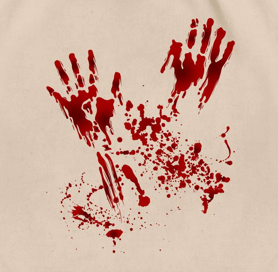 Shirtracer Blutige Hände Blutspritzer Rotes Blut Blutiger Handabdruck Shirts & Mehr Shirtracer