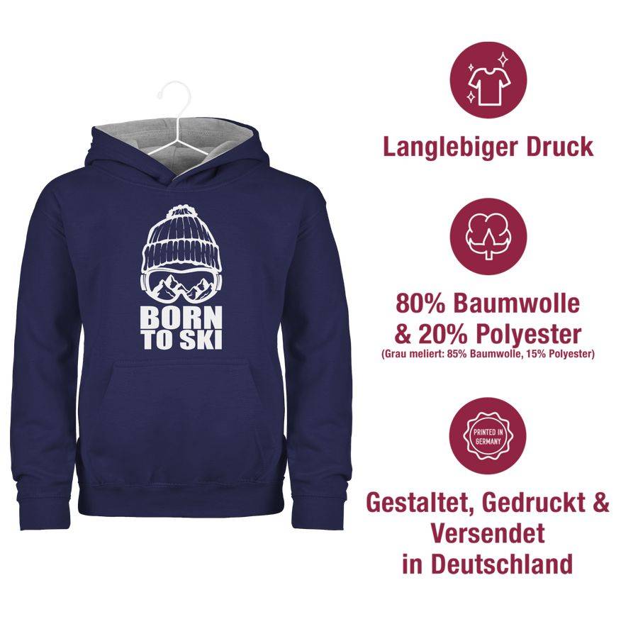 Shirtracer Born To Ski: Tshirt Turnbeutel Shirtracer