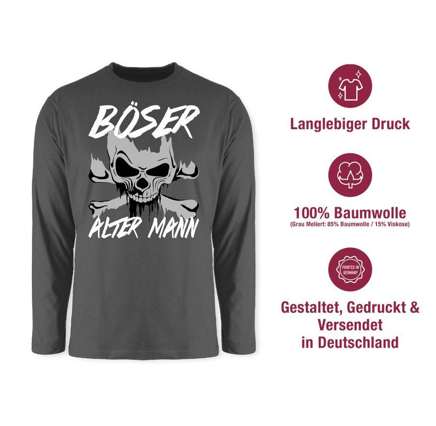 Shirtracer Böser Alter Mann - Grau/weiß Shirts & Mehr Shirtracer