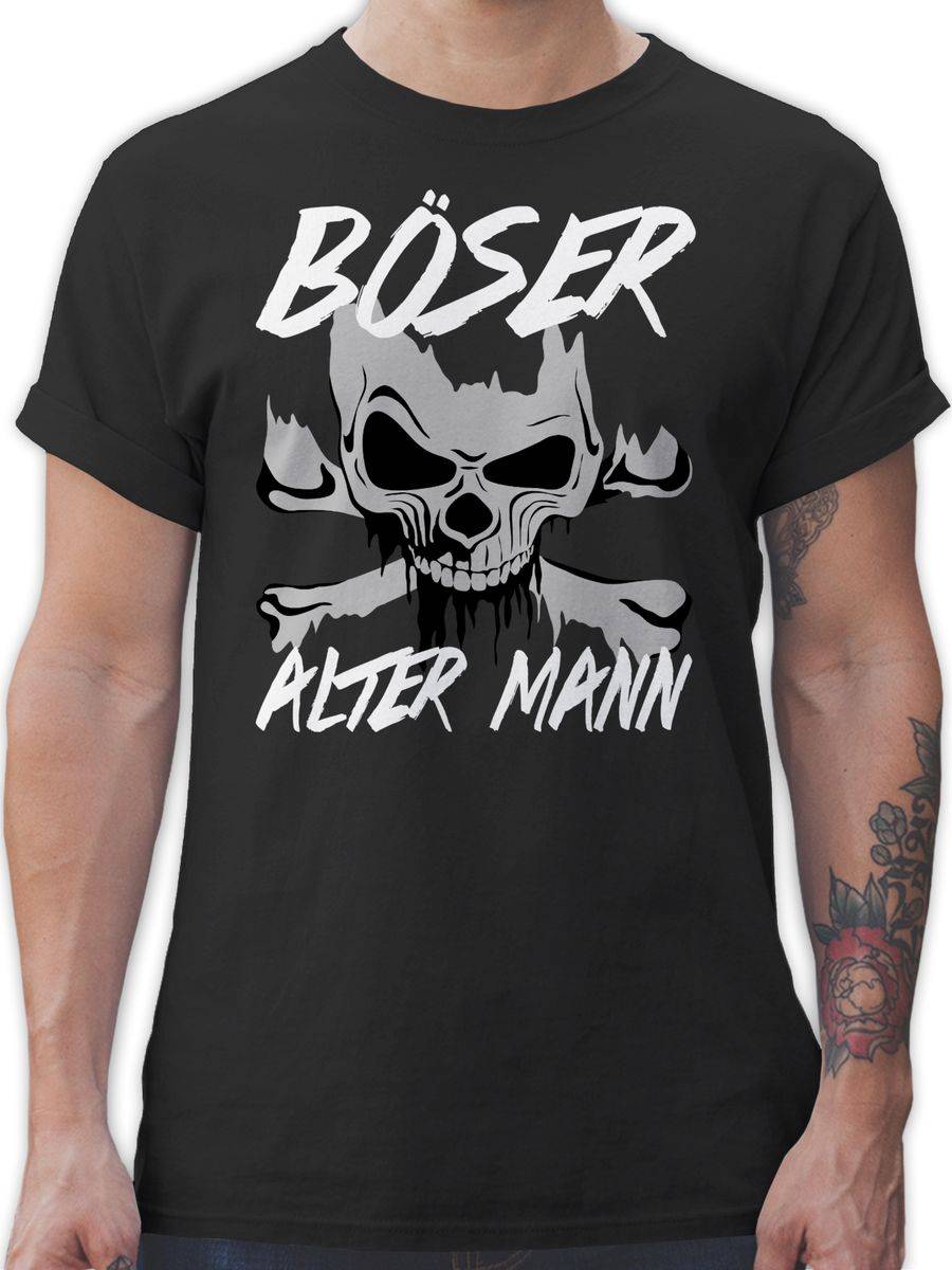 Shirtracer Böser alter Mann - grau/weiß Shirts & Mehr Shirtracer