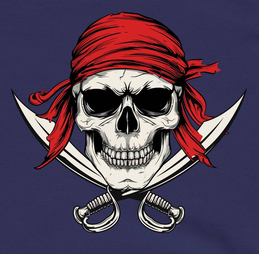 Shirtracer Böser Pirat Piraten Totenkopf Pirates Seeräuber Freibeuter: Tshirt Gym B Shirtracer
