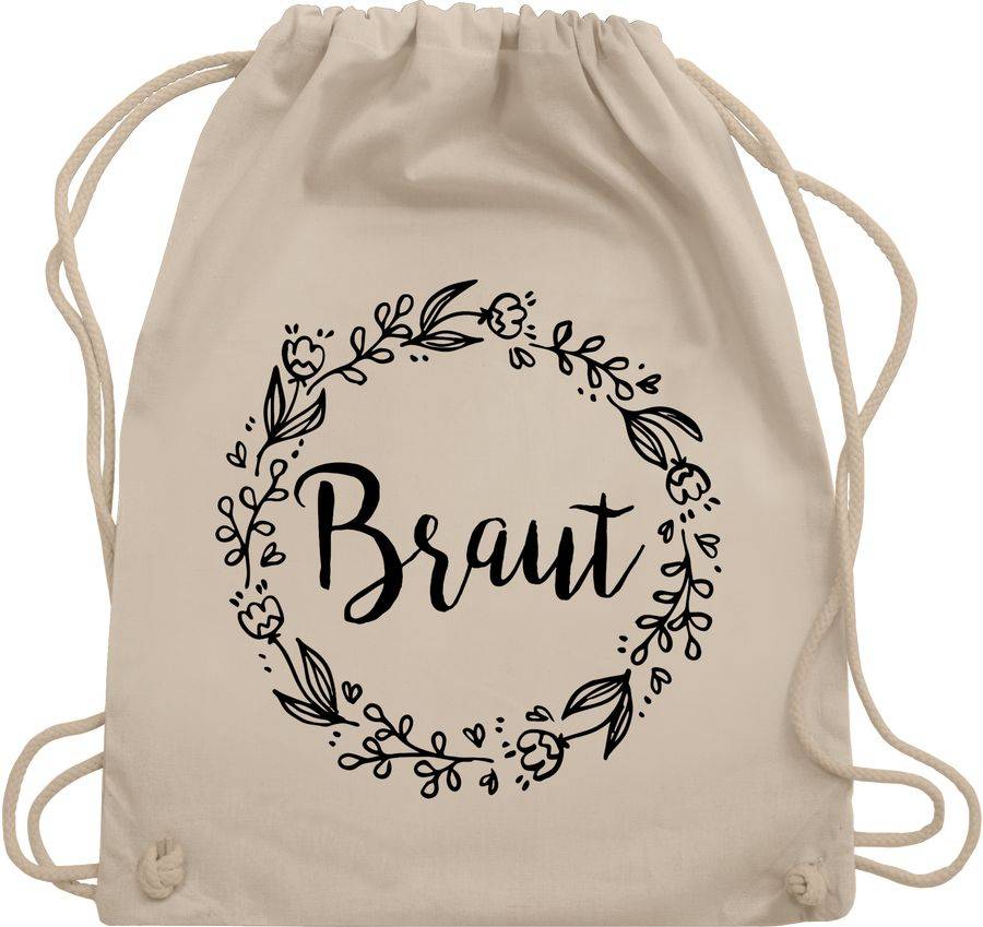 Shirtracer Braut Blumenkranz schwarz: T-Shirt Gym Bag Shirtracer