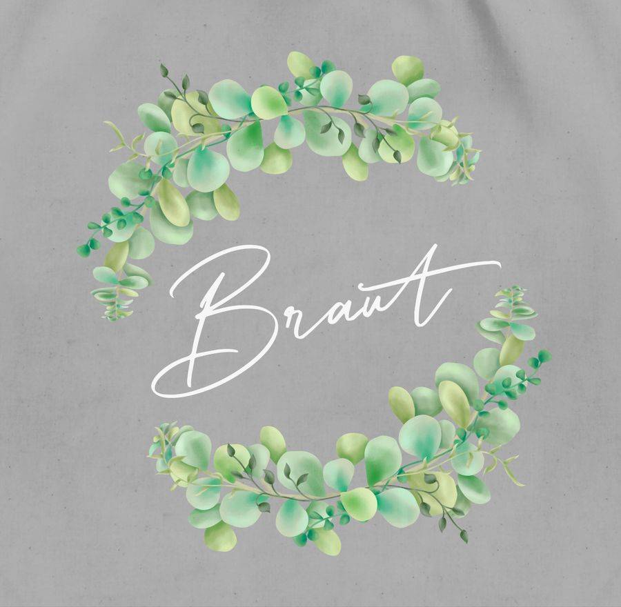 Shirtracer Braut Eukalyptus Filigrane Schrift Weiß: Tshirt Gym Bag Shirtracer